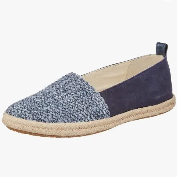 NEW Geox Modesty Blue Suede Textile Espadrille Flats, Size 5, MSRP $150 - Picture 2 of 12